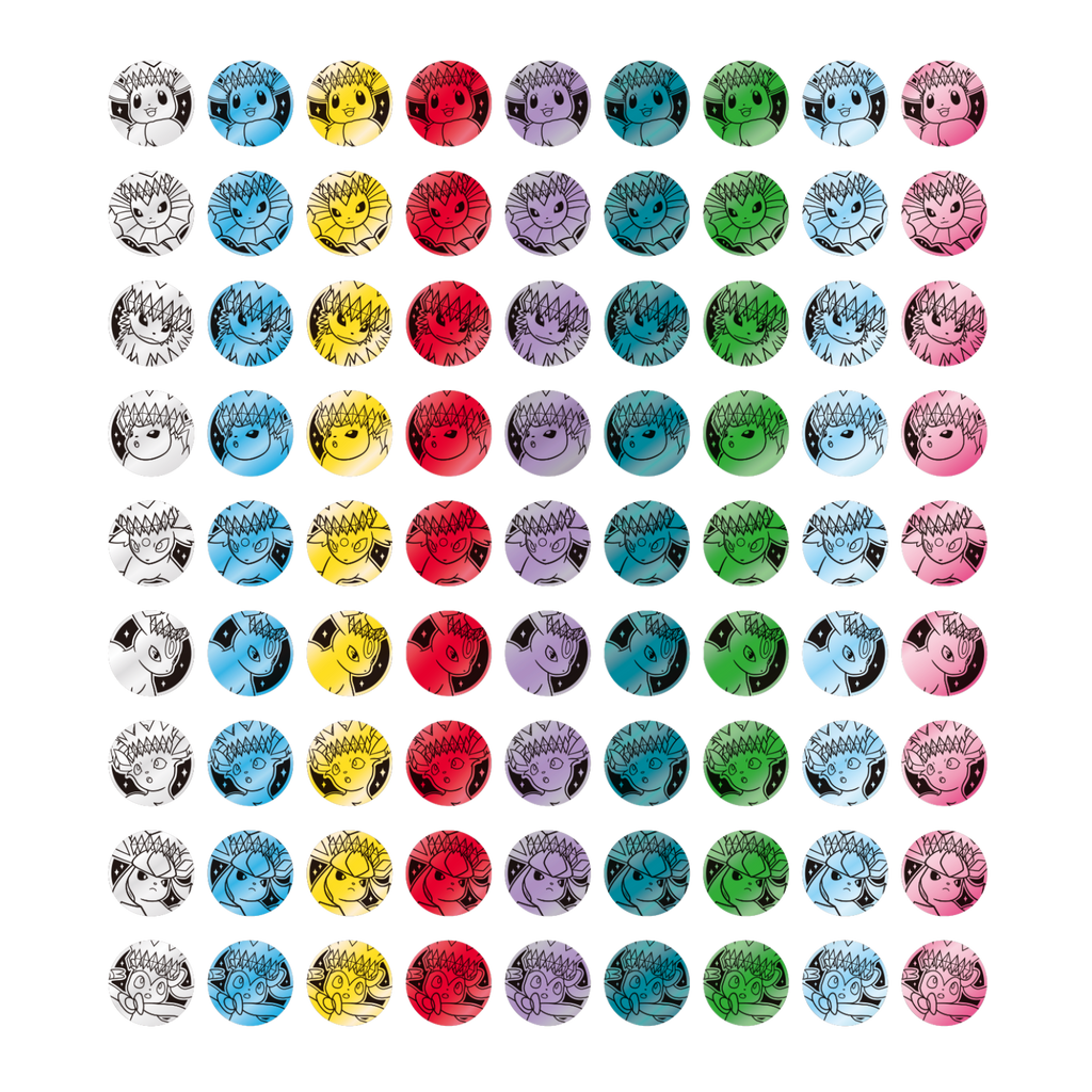 Eeveelution collector coins - all colours