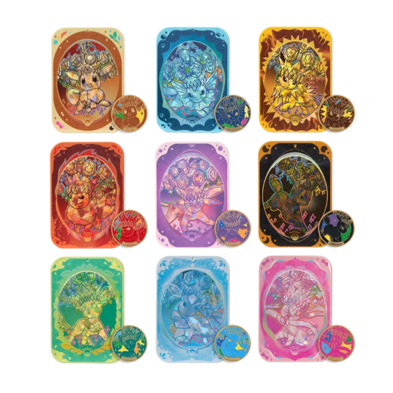 Eeveelution tins and coins - all styles
